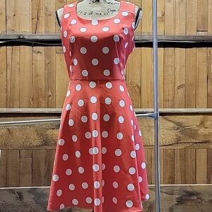 Polka Dot Mini Dress - Pink and White